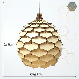 Đèn gỗ trang trí, thả trần , đèn decor hình Quả Mây cao cấp GD122