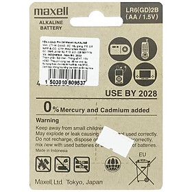 Vỉ 2 Pin AA Maxell Alkaline Longer Lasting Power