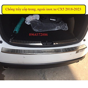 Ốp chống trầy cốp trong, ngoài xe Mazda CX5 2018-2023 inon cao cấp, sáng bóng