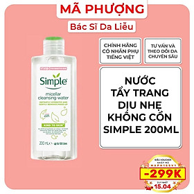 Nước Tẩy Trang Simple Micellar Làm Sạch, Không Chứa Cồn, Không Gây Khô Rát 200ml - Bác sĩ Mã Phượng