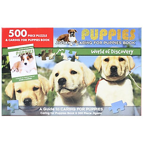 5000 Piece Puzzle & Caring For Puppies Book: Puppies