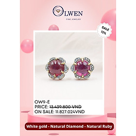 Bông tai ruby kim cương thiên nhiên OW9