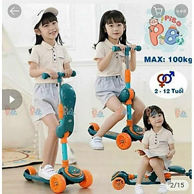 Xe trượt scooter 3in1 có ghế ngồi có nhạc có đèn cho bé