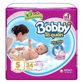Tã Quần Bobby Gói Trung S24 (24 Miếng)