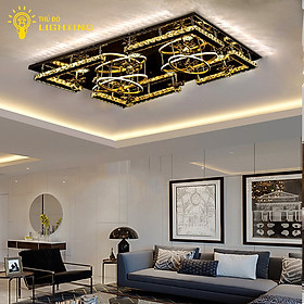 Mua Đèn Ốp trần Pha Lê Hình Chữ Nhật F308A kiểu dáng Sang trọng với 3 Chế độ màu màu ánh sáng và Điều khiển thông minh từ xa