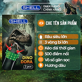 Bao cao su Shell Dino Dora - 1 bao gai, 3 vòng bi + 1 bao Shell Performax (Hộp 2 cái) | SHELL CHÍNH HÃNG