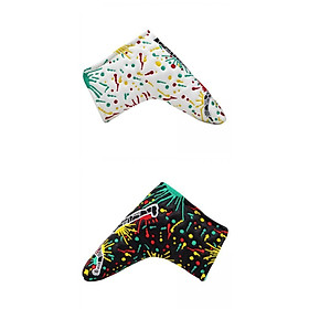 2pcs Golf Putter Head Cover Headcovers PU Leather Golf Club Head Cover