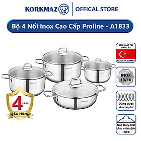 Bộ 4 nồi inox 18/10Korkmaz Perla