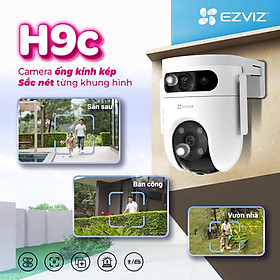 Hình ảnh Camera Wifi Ezviz 2 Mắt Ngoài Trời H9C 3K 6MP/10MP, quay 360 độ, đàm thoại 2 chiều - Hàng chính hãng