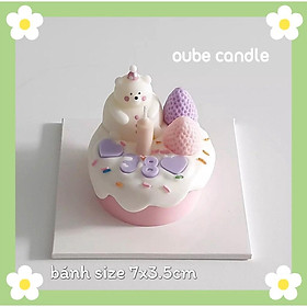 Mua Nến Thơm Tinh Dầu Trang Trí Phòng Ngủ Hình Bánh Kem Bé Gấu Quà Sinh Nhật Decor Phòng | Oube Candle NT96