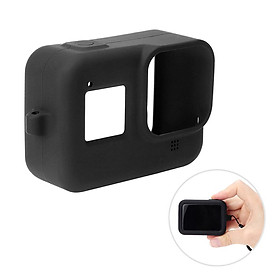 Vỏ bảo vệ Camera GoPro Hero 8 bằng silicon có dây đeo-Màu đen