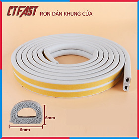 Cuộn 10 Mét Ron Dán Khung Cửa Giảm Tiếng Ồn Va Đập, Ngăn Bụi, Ngăn Côn Trùng Size  4 mm 6 mm 8 mm 10 mm - Hàng Chính Hãng