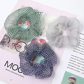 Cột tóc vải Scrunchies voan caro