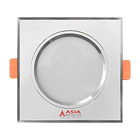 Đèn âm trần mặt vuông viền bạc 7W_Asia Lighting_Hàng chính hãng - Trắng