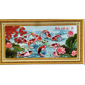 TRANH THÊU NIÊN NIÊN HỮU DƯ 222811(136×66cm ) chưa thêu 