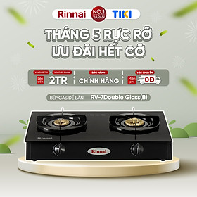 Mua Bếp gas dương Rinnai RV-7Double Glass(B) mặt bếp kính và kiềng bếp men - Hàng chính hãng.