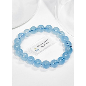 Gembank Lắc Tay Aquamarine 9MM Kèm Giấy Kiểm Định