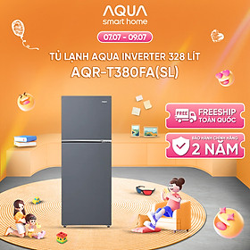 Mua Freeship toàn quốc - Tủ lạnh ngăn đông trên Aqua 328L AQR-T380FA(SL) - Bảo hành 2 năm - Hàng chính hãng