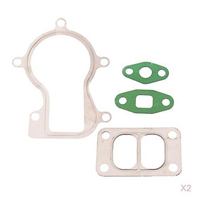 2x Stainless Steel Turbo Oil Feed Inlet Flange Gasket Adapter Kit For HOLSET