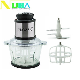 Mua Máy xay thịt cá đa năng kèm lồng đánh trứng Hayasa  cối thủy tinh 1.8L  có rơ le chống quá nhiệt an toàn-công suất 350W-hàng chính hãng