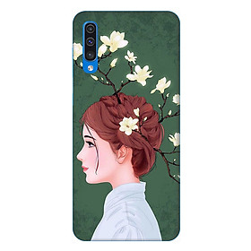 Ốp lưng dành cho điện thoại Samsung Galaxy A50 hình Cô Gái Tóc Hoa - Hàng chính hãng