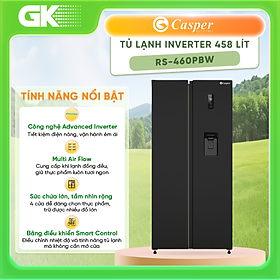 Mua Tủ Lạnh Casper Inverter Side By Side 458 Lít EcoFresh RS-460PBW - Hàng Chính Hãng - Chỉ Giao HCM