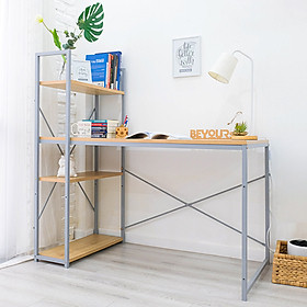 Bàn Làm Việc BEYOURs Neuly Table Gỗ Chân Sắt Phối Kệ Sách Đa Năng