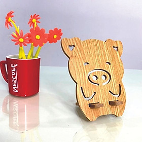 Mua Giá Đỡ Điện Thoại  Máy Tính Bảng Bằng Gỗ MDF Phủ Melamin Hình Con Heo Kích Thước 16.5cm x 14.2cm