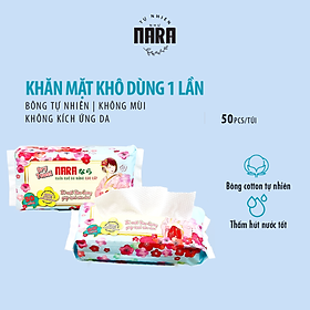 Khăn khô lau mặt Nara đa năng cao cấp 50 miếng
