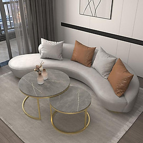 Mua Ghế Sofa Văn Phòng Hình Vòng Cung Hiện Đại Bọc Vải Nhung Nỉ Mềm Mại Êm Ái Mã H-VP17