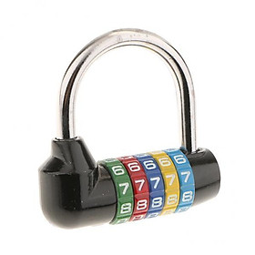 3X  Padlock 5 Dial Digit Code Combination Lock  Black