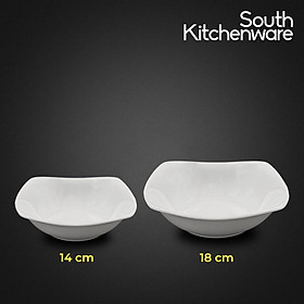 Tô vuông thấp 14cm Misc-Assortment Lys Trắng Ngà sứ tráng men cao cấp Minh Long