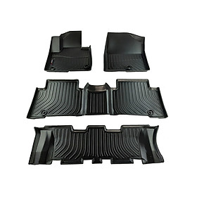 Thảm lót sàn xe ô tô Hyundai Santafe 2013-2018 Nhãn hiệu Macsim chất liệu nhựa TPE cao cấp màu đen (3 hàng ghế)