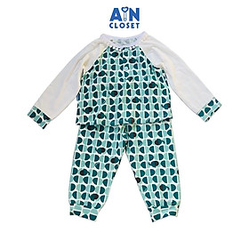 Bộ quần áo dài bé gái họa tiết Voi xanh moimoln thun cotton - AICDBGCAU9JJ - AIN Closet