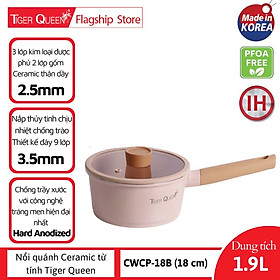 Mua Nồi quánh Ceramic từ tính Tiger Queen CWCP-18B (18 cm) - Màu hồng hoa anh đào  18cm - 1.9L  - Chính hãng