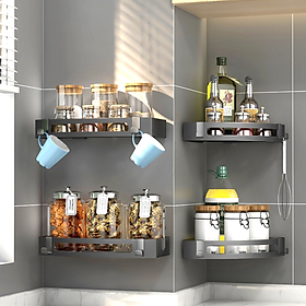 Kệ góc, kệ nhà tắm, nhà bếp dán tường Waternymph đựng đồ đa năng cho phòng tắm, nhà bếp, 2 cách lắp đặt tiện lợi