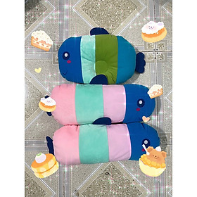 Bộ chặn sơ sinh hình cá , Bộ Gối Lõm, Gối Chặn chống bẹp đầu, méo đầu, móp đầu, con ngủ ngon giấc cho em bé và trẻ sơ sinh