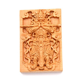 Mặt gỗ hoàng đàn - khắc hình Nhị lang thần MG38