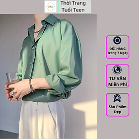 Áo sơ mi rộng tay dài nam nữ unisex phong cách trẻ trung hàn quốc vải lụa mềm mịn mát ít nhăn -MRD01 Áo Sơ Mi Rộng Tay Dài Nam Nữ Unisex Phong Cách Trẻ Trung Hàn Quốc Vải Lụa Mềm Mịn Mát Ít Nhăn -Mrd01