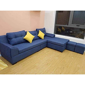 Sofa góc chung cư Juno Sofa và 2 đôn