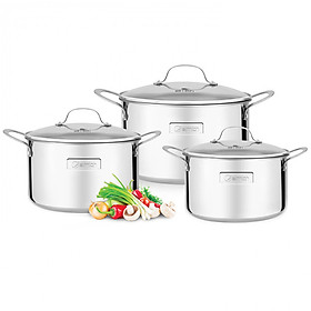 Mua Bộ nồi Inox cao cấp 3 lớp liền đáy Elmich Tri- Max (16-20-24cm)