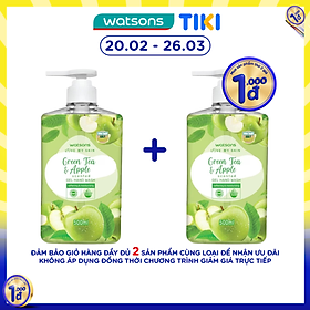 Gel Rửa Tay Watsons Love My Skin Green Tea Apple Scented Gel Hand Wash 500ml