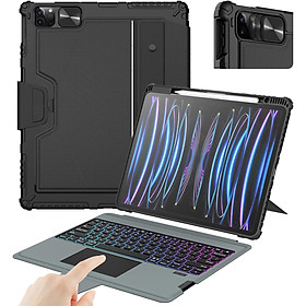 Bao Da Kèm Bàn Phím cho iPad Pro 11 & iPad Pro 12.9 inch 2018/2020/2021/2022 & iPad Air 5/4 Nillkin Bumper Combo Case Keyboard (Có Đèn Nền Backlit Keyboard) - Hàng Chính Hãng