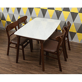 Bộ bàn mặt đá 1m2 + 4 ghế Mango