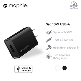 Sạc MOPHIE 10W USB-A sạc nhanh cho iPhone/iPad - 409905551 - Hàng chính hãng