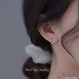 Bông tai bạc cánh bướm xinh đẹp, Bông tai bạc nữ hình cánh bướm bạc 925 cao cấp-Minh Tâm Jewelry
