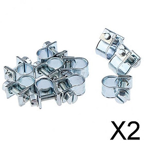 2x10x Hose Clamps Fuel Line Clips Clamp for  Petrol Pipe  Ø 7 - 9mm