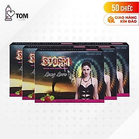 50 cái Bộ 5 hộp bao cao su Storm hương dâu Hộp 10 cái