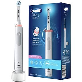 Bàn chải đánh răng điện Braun Oral-B Pro 3 3000 màu trắng Hàng CHính Hãng