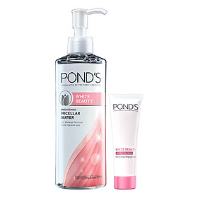 Combo Nước Tẩy Trang Làm Sáng Da Pond'S White Beauty (235ml) & Kem Dưỡng Toàn Diện (25g)